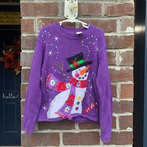 Ugly sweater purple size 7 girls